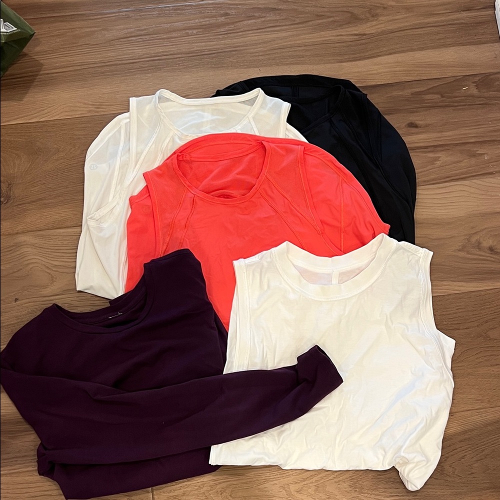 lululemon athletica tank tops and tops in black, white, coral, plum